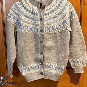 Dale Of Norway Wool Nordic Fair Isle Cardigan Sweater Size 38 Medium Norwegian